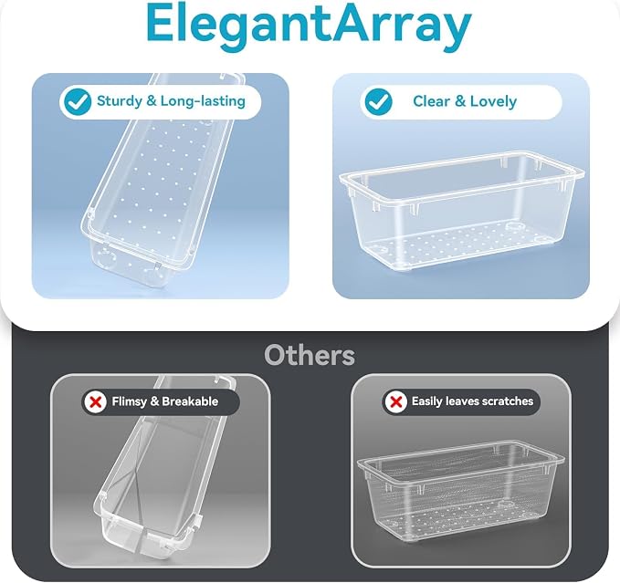 ElegantArray 12 PCS Drawer Organizer Set, 4 Sizes Tool Storage Trays, - Image 3