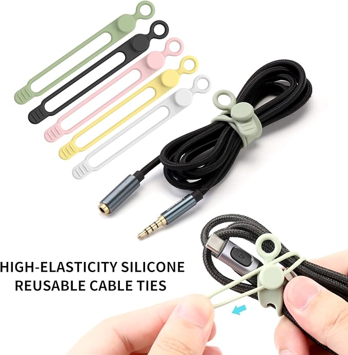 35pcs Silicone Cable Ties, Reusable Cable Management Organizer, Wire - Image 2