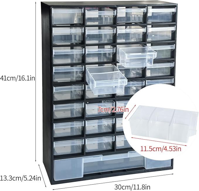 33 Drawer Plastic Small Parts Organizer, Storage Bin - Image 2