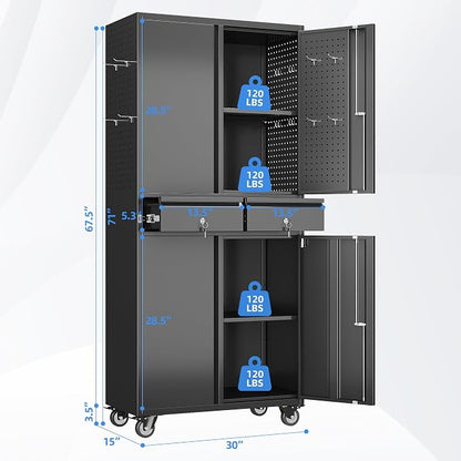71''H Metal Garage Storage Cabinet - Image 3