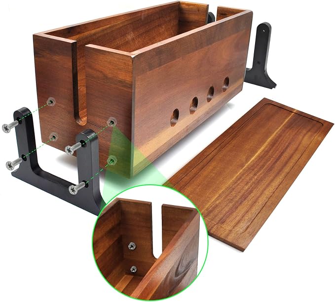 Large Cable Management Box, Wood Cord Hider Box & Organizer - Image 2