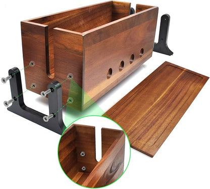 Large Cable Management Box, Wood Cord Hider Box & Organizer - Image 2