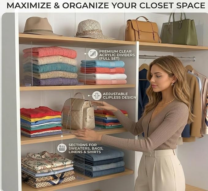 Acrylic Shelf Dividers for Closet Organization - Image 3