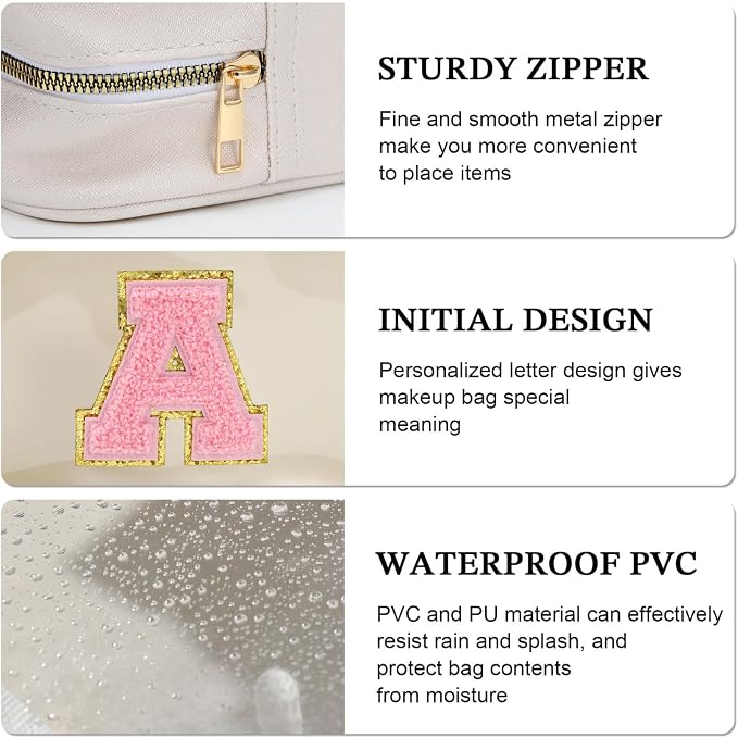 YOOLIFE Initial Make Up Bag Travel Toiletry Bag - Image 6