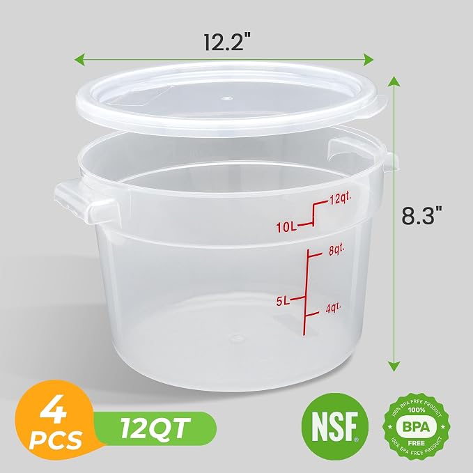 4 Pack Round Food Storage Containers - Image 2