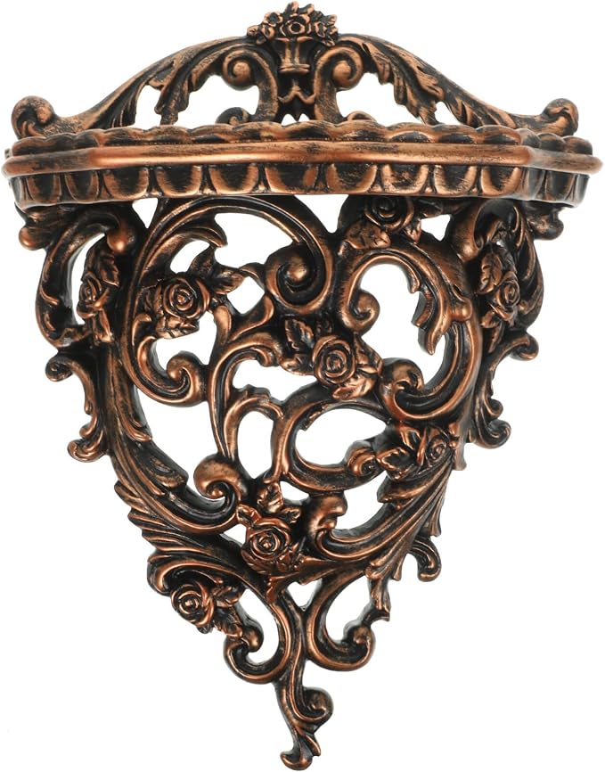 European Style Wall Mounted Storage Shelf 10.23X7.79X3.93In Floating Decorative by HOLIDYOYO