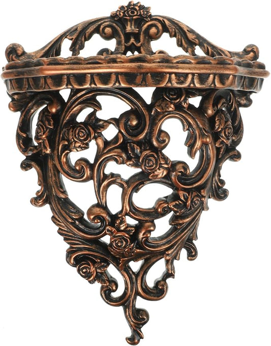 European Style Wall Mounted Storage Shelf 10.23X7.79X3.93In Floating Decorative by HOLIDYOYO