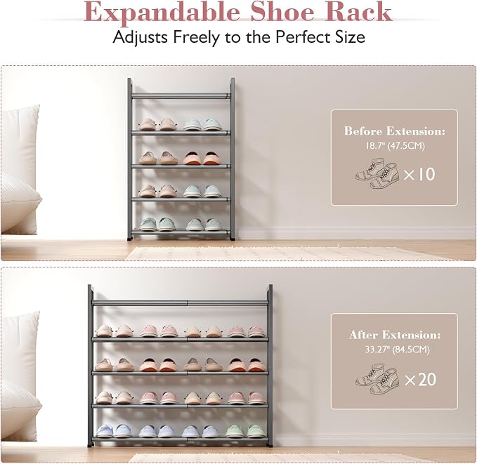 Bumusty 5-Tier Expandable Shoe Rack - Image 5
