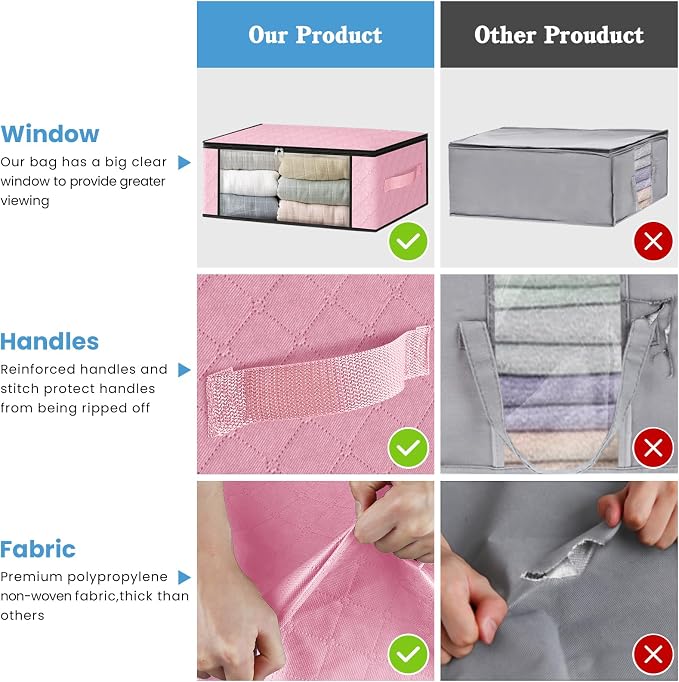 HomeHacks Storage 10-Pack Clothes Organizer Storage Bags Foldable Storage Box - Image 5