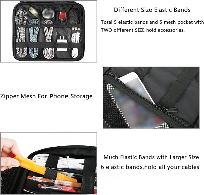 MATEIN Tech Organizer Travel Case, Large Water Resistant Cable Organizer | - Image 4