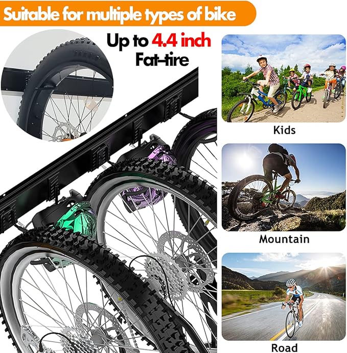 TORACK Bike Storage Rack, 6 Bike Racks & 5 Hooks - Image 3