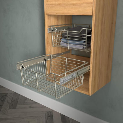 Classic 16.5" Closet Wire Basket in Satin Metal - Image 3