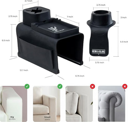 Heim & Glanz Silicone Couch Cup Holder Tray 2-Pack, Armrest Organizer - Image 4