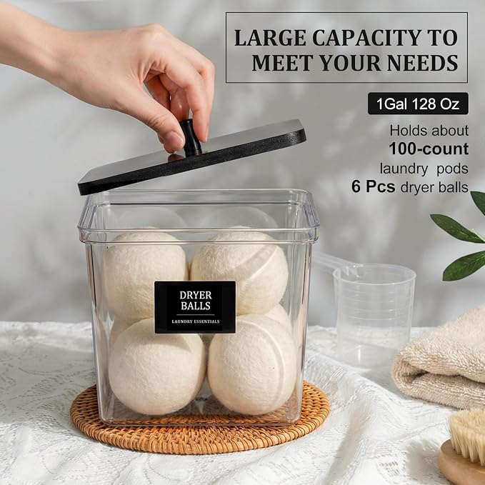 Hudgan 4 Pack Laundry Detergent Container Large Laundry Pods jars - Image 4