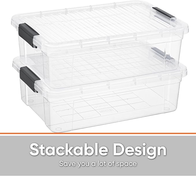 Superio 6 Pack Clear Plastic Storage Container - Image 5
