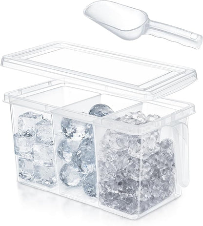 Havawish 3 Divided Ice Bin for Freezer Bucket Ice Container for Freezer by Havawish