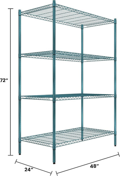 Quantum Storage Systems RWR72-2448LDP Adjustable Wire Green Epoxy 4 Shelves 72" - Image 2
