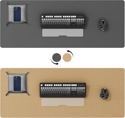 DAWNTREES Dual Sided Desk Mat, Leather Desk Pad, Cork Desk Mat Protector - Image 2