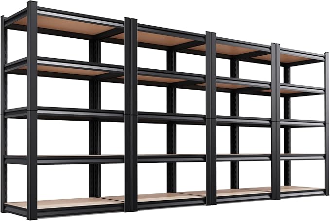 4 Pack Garage Shelving Heavy Duty Storage Shelves, Metal Adjustable Shelving by AOAORGG