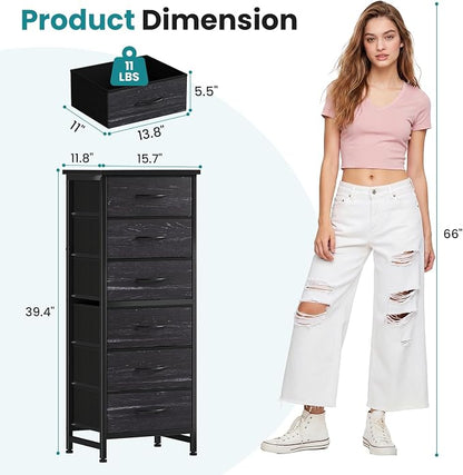OLIXIS 6 Drawer Dresser, Fabric Storage Organizer - Image 3