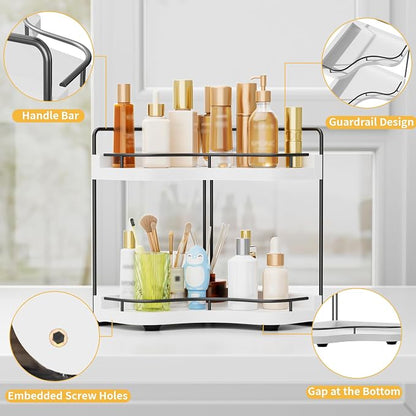 2-Tier Corner Bathroom Counter Organizer - Image 4