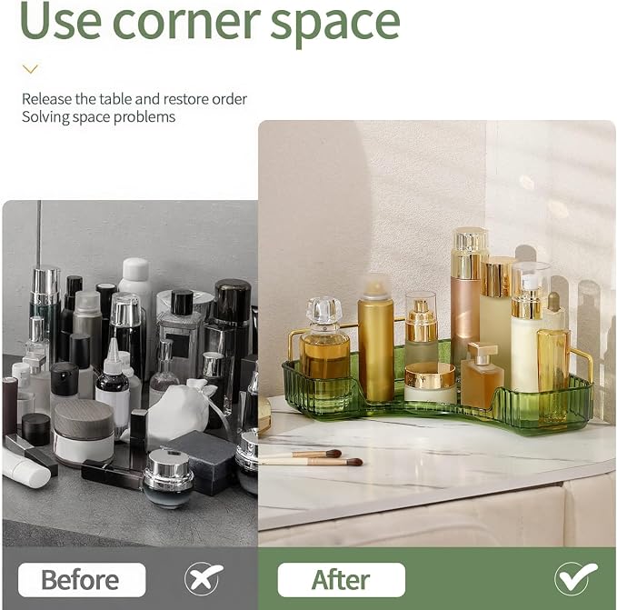 Corner Bathroom Countertop Organizer, Vanity Organizer Trays - Image 3