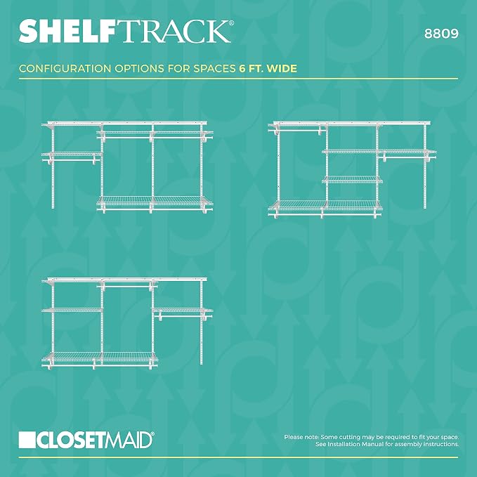 ClosetMaid ShelfTrack Wire Closet Organizer System, Adjustable from 5 to 8 Ft. - Image 5