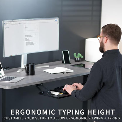 VIVO Large Under Desk 34 x 11 inch Computer Keyboard and Mouse Tray - Image 2