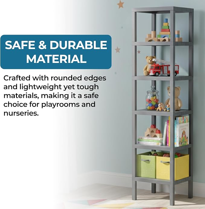 Honey-Can-Do 6-Tier Plastic Storage Shelf, Freestanding, laundry or closet - Image 5