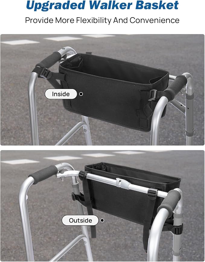 JOYTUTUS Walker Basket for Folding Walker, Basket for Walkers for Seniors - Image 2
