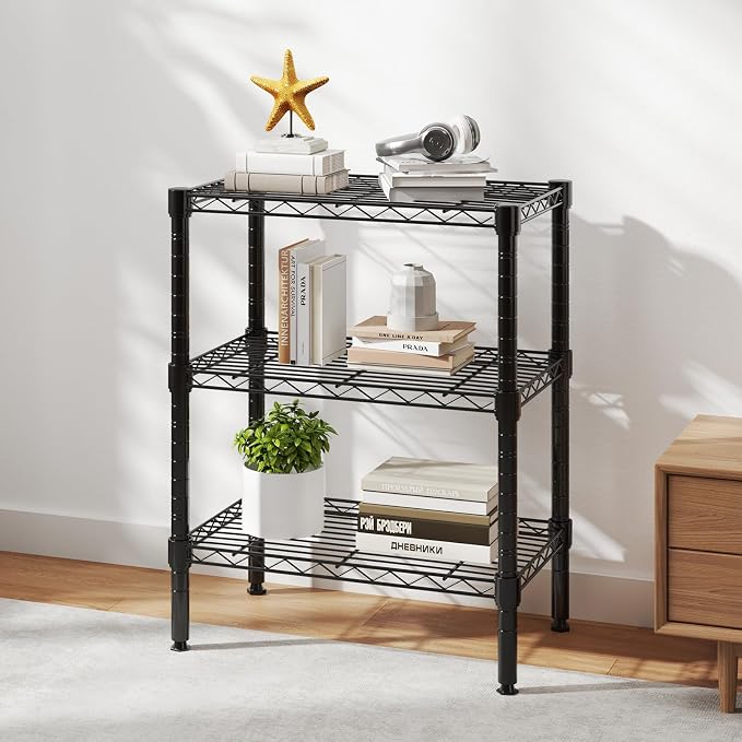 DUMOS 3-Tier Metal Wire Storage Shelves, Adjustable Standing Storage Rack Shelf - Image 7