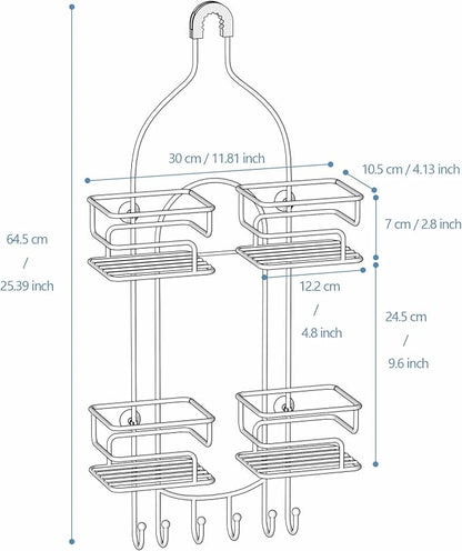 SRIWATANA Shower Caddy Organizer Hanging Over Head, Bathroom Shower Rack Hanger - Image 6