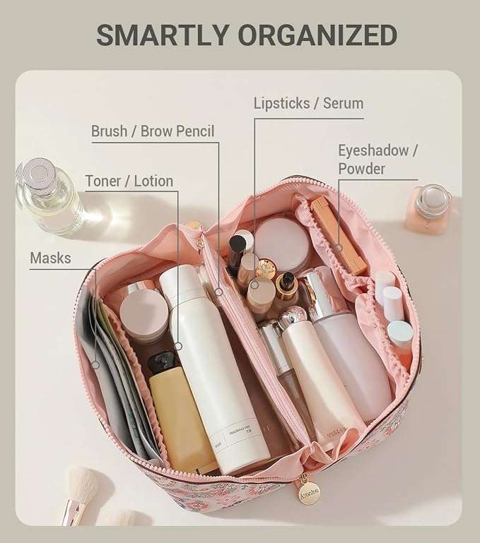 Aveniee Travel Makeup Bag for Women, Large Cosmetic Organizer - Image 2