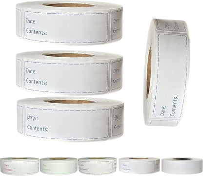 Freezer Labels 4 Rolls 2000pcs, 1x3 inch by Chardime