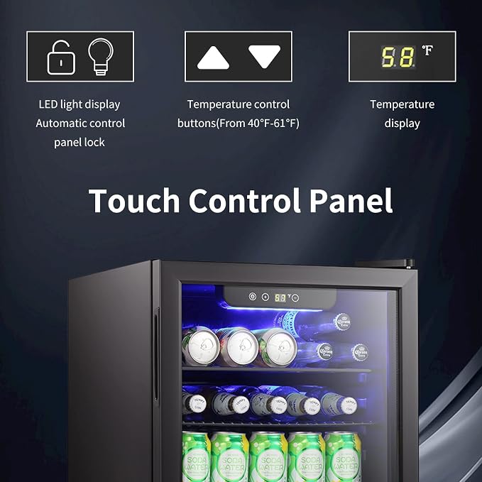 Antarctic Star Mini Fridge-95 Can Beverage Refrigerator Wine Cooler Clear Front - Image 3