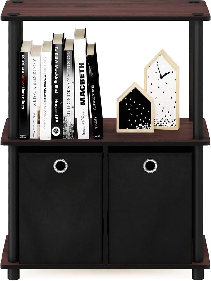 Furinno TURN-N-TUBE Storage Shelves, 3-Tier Toolless Book Shelf - Image 4