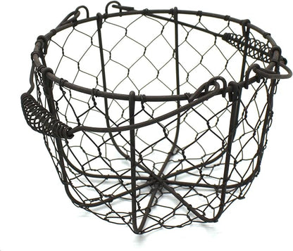 CVHOMEDECO. Round Chicken Wire Egg Basket Fruit Basket - Image 5