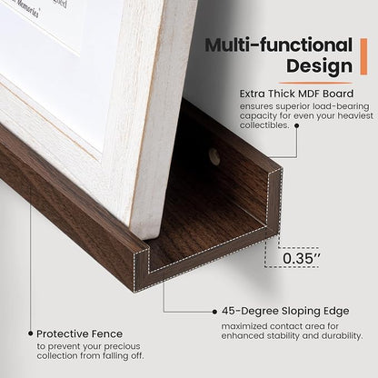 Fun Memories Picture Ledge Shelf, 24 Inch Long Floating Shelves Set of 6 - Image 4