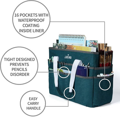 JJRING Craft Organizer Tote Bag, Large Art Storage Caddy - Image 5
