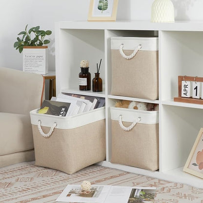 Bidtakay Large Storage Baskets for Organizing Fabric Closet Organizers Storage - Image 3