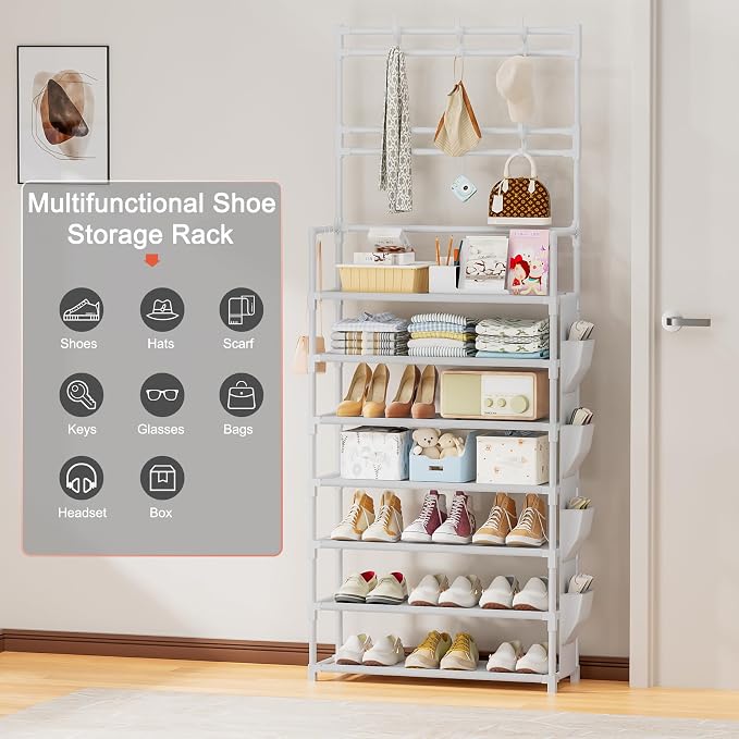 OYREL Shoe Rack 7 Tier Shoe Organizer Storage 21-28 Pairs | Closet Shoes Rack - Image 9