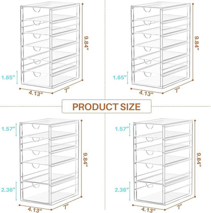 22 Drawers, Acrylic Desk Makeup Organizer, Plastic Drawers Organizer, Stackable - Image 3