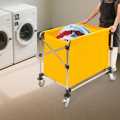 Commercial Laundry Cart with Wheels, Folding Laundry Hamper Cart, Heavy Duty - Image 5