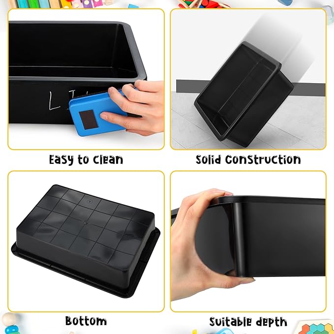 Hoteam 10 Pcs Flat Storage Organizer Tray Bin Paper Tray - Image 3