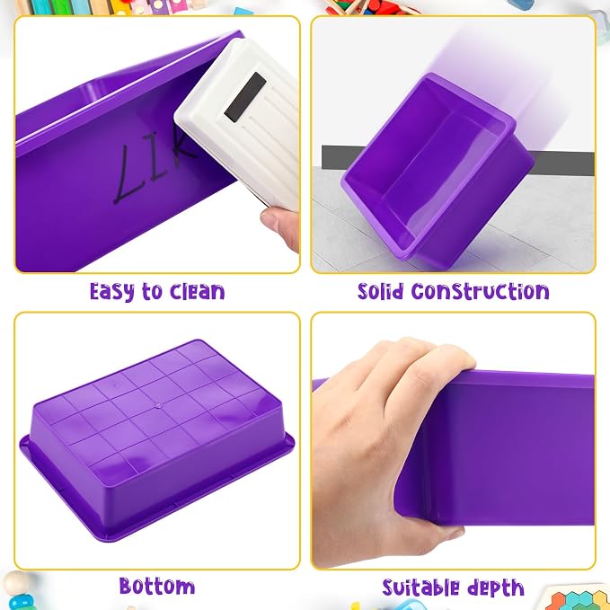 Hoteam 10 Pcs Flat Storage Organizer Tray Bin Paper Tray - Image 2
