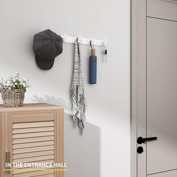 White Coat Rack Wall Hooks for Hanging Heavy Duty Door Hooks - Image 4