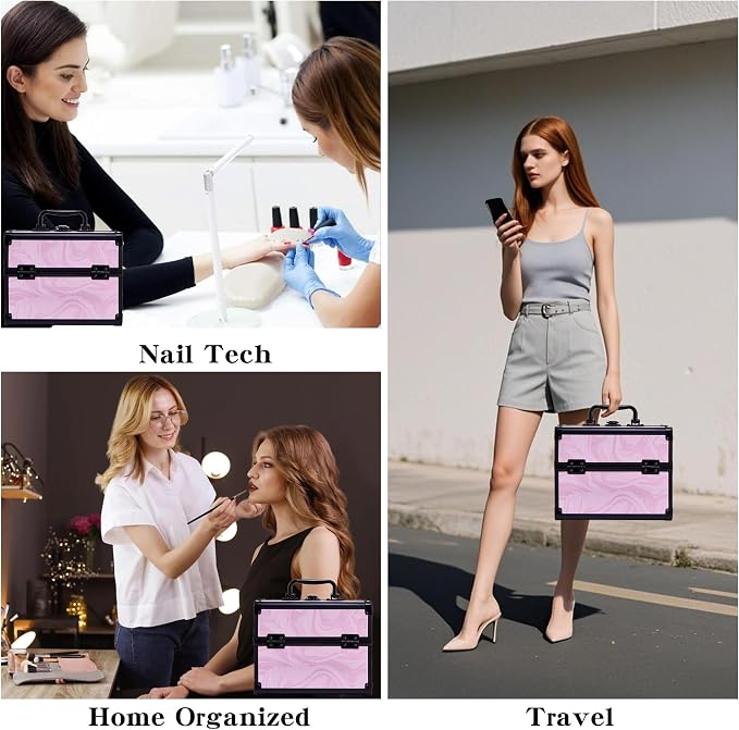 Makeup Train Case, Portable Makeup Case - Image 5