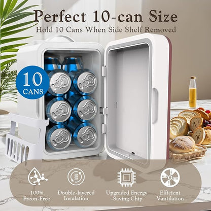 Mini Fridge for Bedroom, 6L/10 Can Skincare Fridge - Image 5