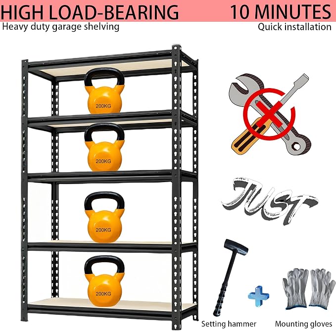 Storage Shelving Unit Heavy Duty Garage Shelves Metal Utility Rack - Image 6
