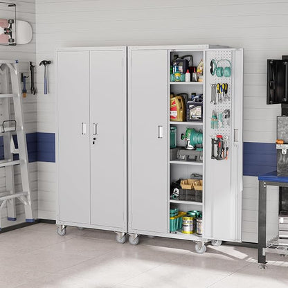 VINGLI 72'' Tall Garage Storage Cabinet, Metal Storage Cabinet - Image 2